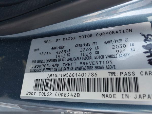 2016 MAZDA MAZDA6 I GRAND TOURING — I9