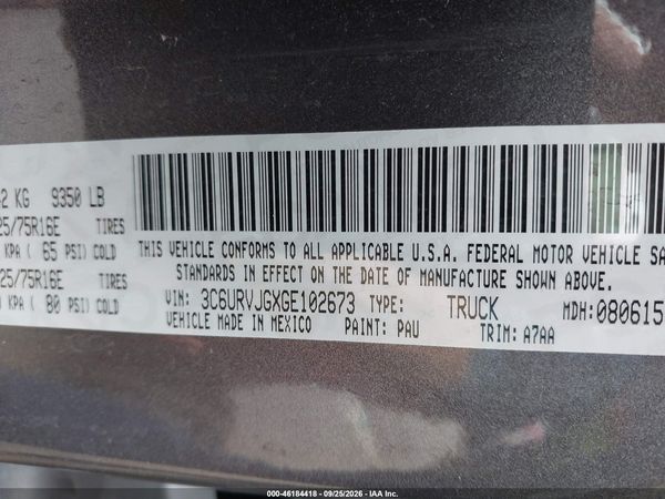 2016 RAM PROMASTER 3500 HIGH ROOF — I9