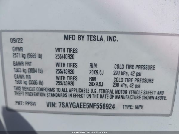 2022 TESLA MODEL Y LONG RANGE — I9