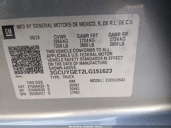 2020 CHEVROLET SILVERADO 1500 4WD  SHORT BED LTZ — I9