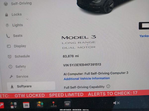 2019 TESLA MODEL 3 LONG RANGE/PERFORMANCE — I118
