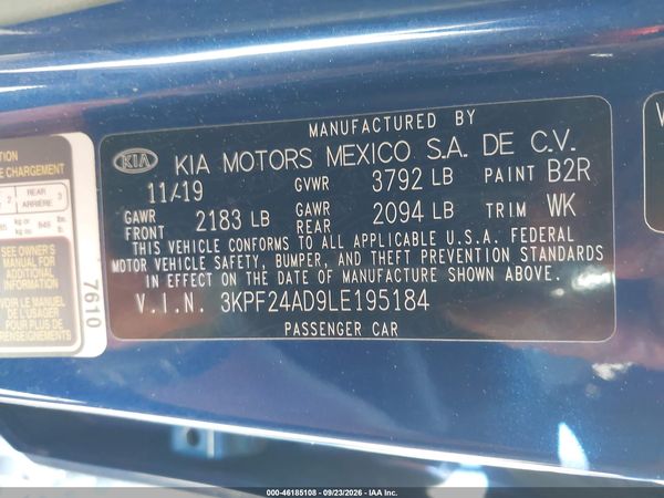 2020 KIA FORTE LXS — I9