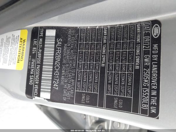 2012 LAND ROVER LR2 HSE — I9