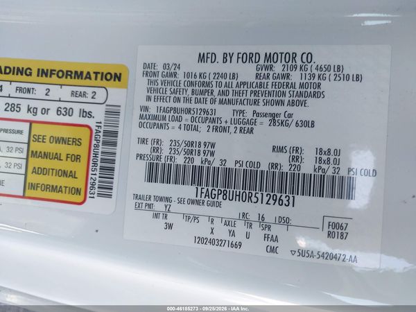 2024 FORD MUSTANG ECOBOOST PREMIUM — I9
