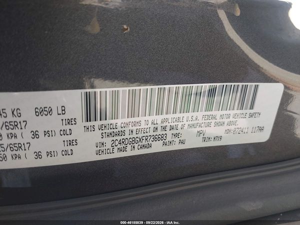 2015 DODGE GRAND CARAVAN SE PLUS — I9
