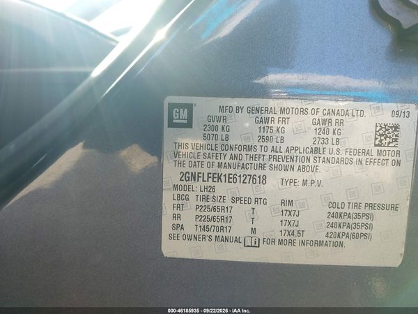 2014 CHEVROLET EQUINOX 1LT — I9