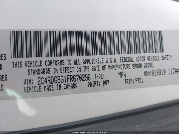 2015 DODGE GRAND CARAVAN SE — I9