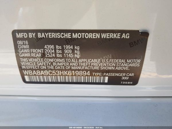 2017 BMW 320I — I9