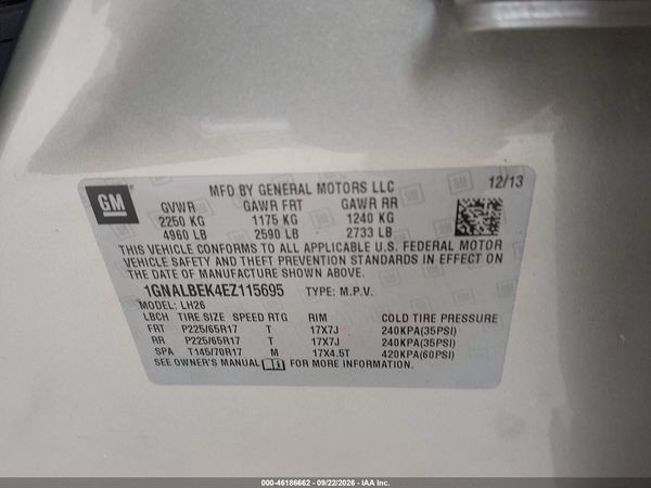 2014 CHEVROLET EQUINOX LT — I9