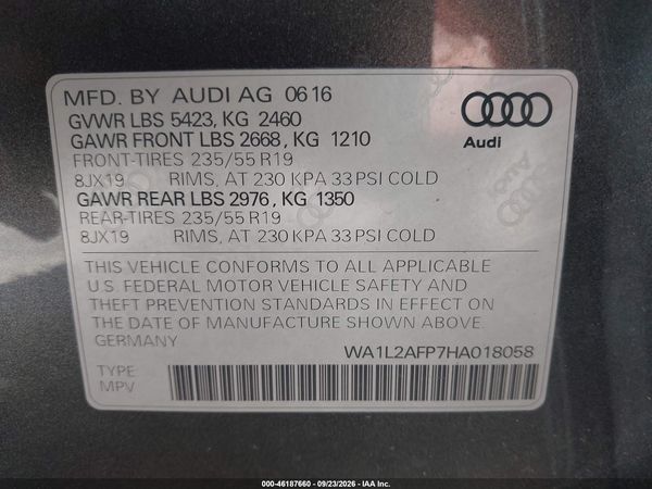 2017 AUDI Q5 2.0T PREMIUM — I9