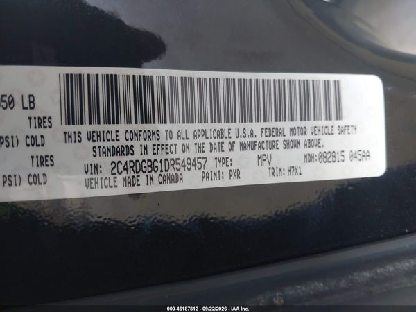 2013 DODGE GRAND CARAVAN SE — I9
