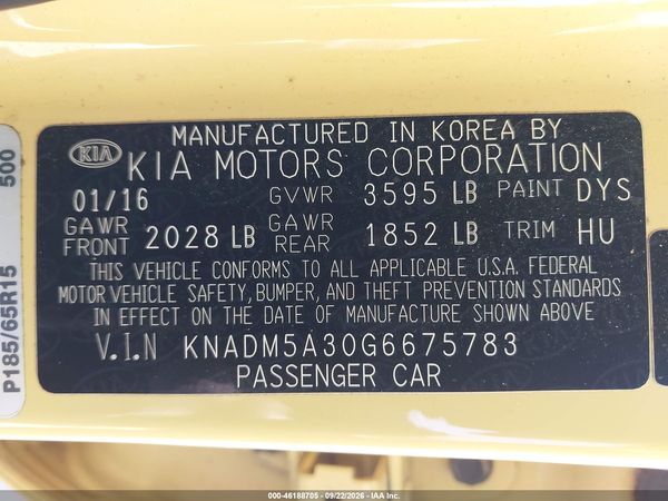 2016 KIA RIO LX — I9