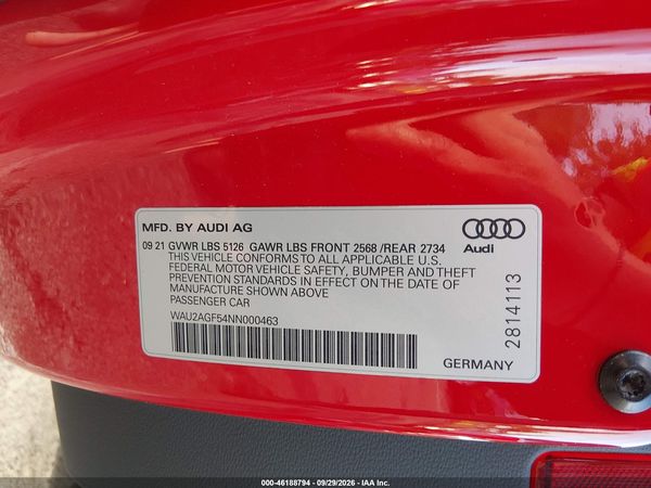 2022 AUDI A5 CABRIOLET PREMIUM — I9