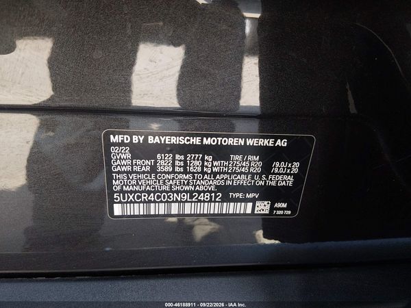 2022 BMW X5 SDRIVE40I — I9