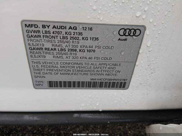 2017 AUDI Q3 2.0T PREMIUM — I9
