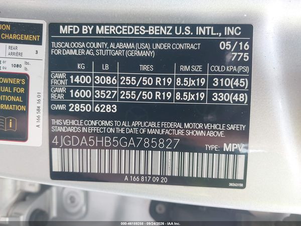 2016 MERCEDES-BENZ GLE 350 4MATIC — I9