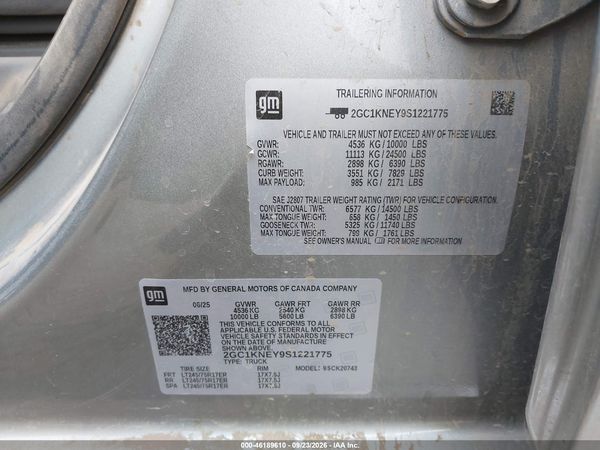 2025 CHEVROLET SILVERADO 2500HD 4WD  STANDARD BED LT — I9