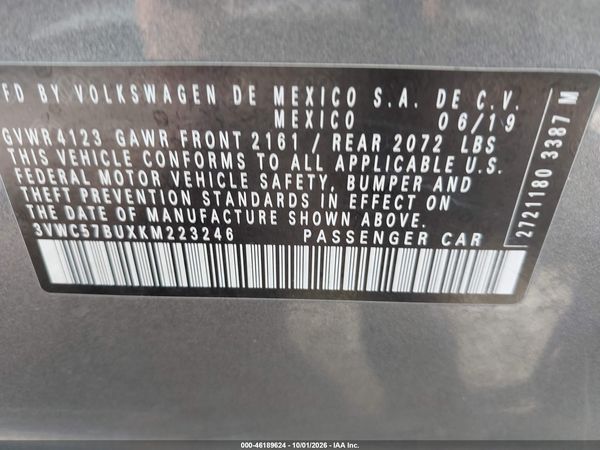 2019 VOLKSWAGEN JETTA — I9