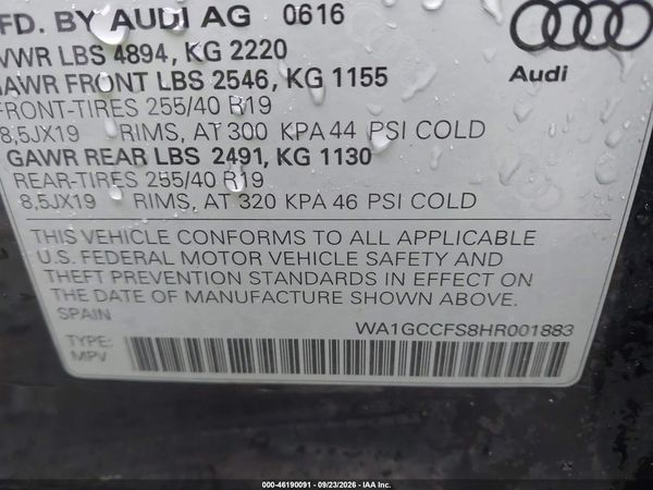2017 AUDI Q3 2.0T PREMIUM — I9