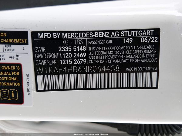 2022 MERCEDES-BENZ C 300 4MATIC — I9