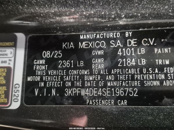2025 KIA K4 GT-LINE — I9