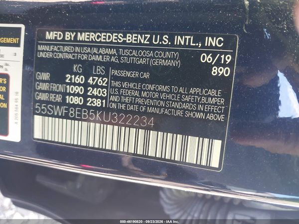 2019 MERCEDES-BENZ C 300 4MATIC — I9