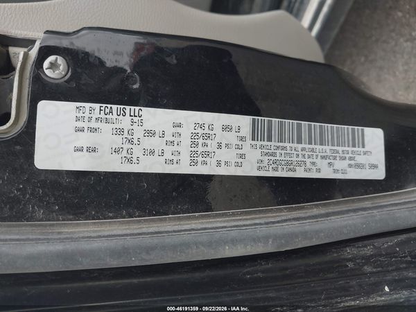 2016 DODGE GRAND CARAVAN SXT — I9