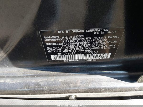 2018 SUBARU CROSSTREK 2.0I LIMITED — I9