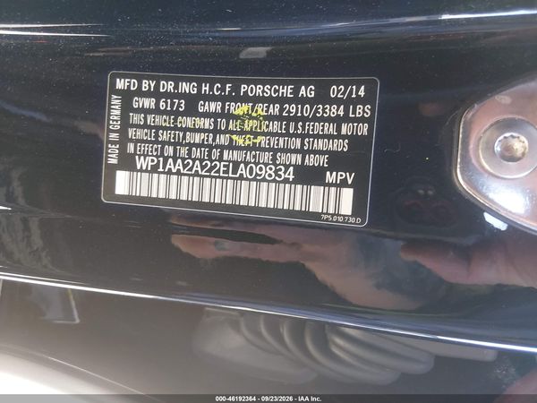 2014 PORSCHE CAYENNE PLATINUM EDITION — I9