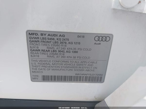 2018 AUDI Q5 — I9