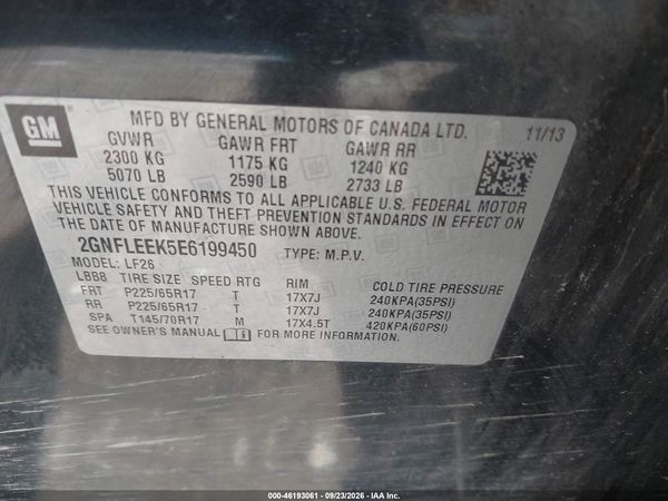 2014 CHEVROLET EQUINOX LS — I9