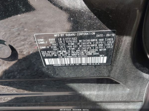 2020 SUBARU ASCENT PREMIUM — I9