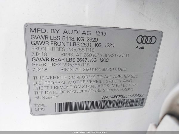 2020 AUDI Q3 — I9