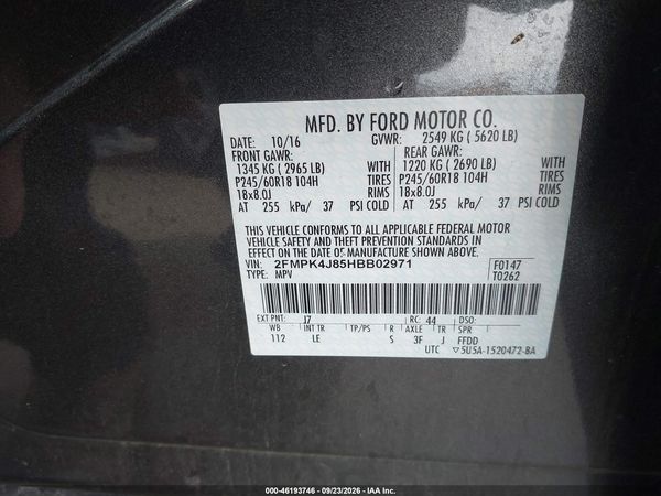 2017 FORD EDGE SEL — I9