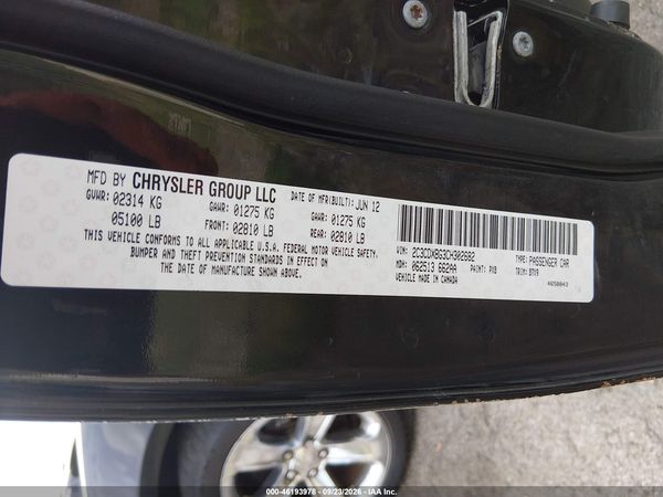 2012 DODGE CHARGER SE — I9