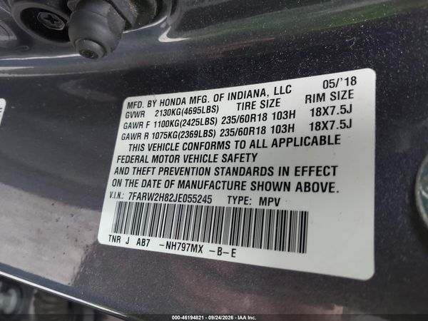 2018 HONDA CR-V EX-L/EX-L NAVI — I9
