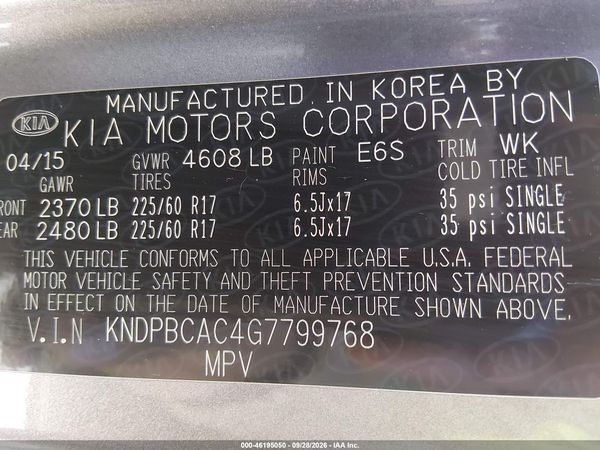 2016 KIA SPORTAGE LX — I9
