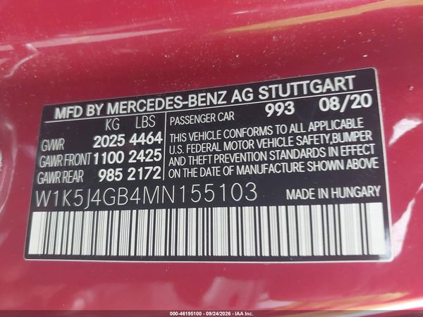 2021 MERCEDES-BENZ CLA 250 CLA250 — I9