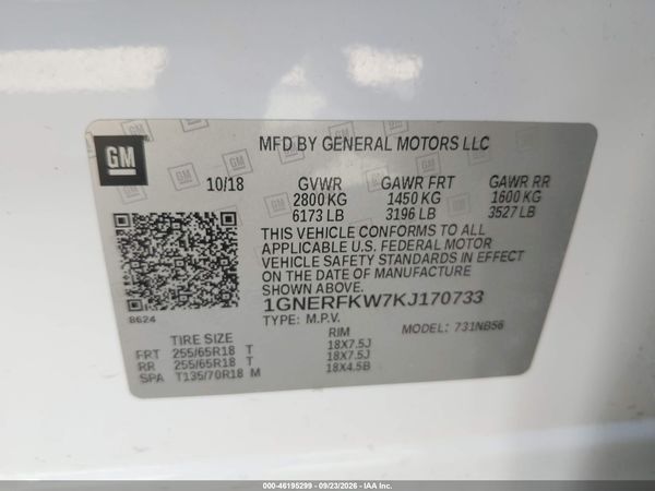 2019 CHEVROLET TRAVERSE LS — I9