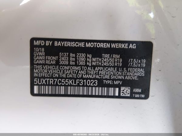 2019 BMW X3 SDRIVE30I — I9