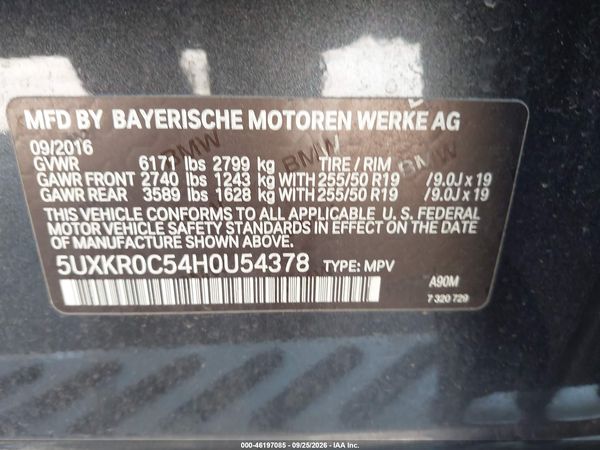 2017 BMW X5 XDRIVE35I — I9