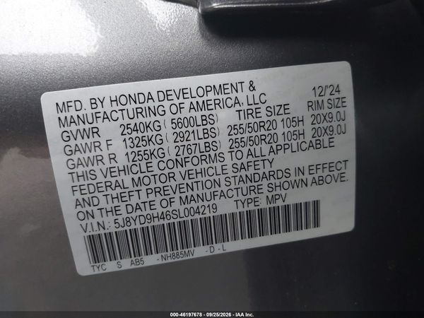 2025 ACURA MDX TECHNOLOGY PACKAGE — I9