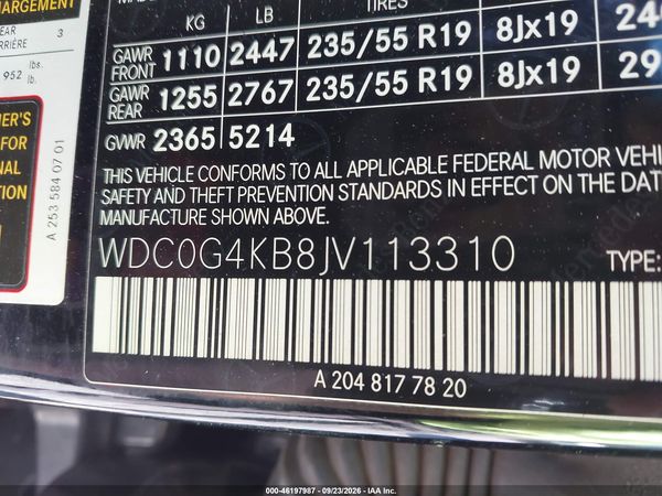 2018 MERCEDES-BENZ GLC 300 4MATIC — I9