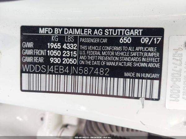 2018 MERCEDES-BENZ CLA 250 CLA250 — I9