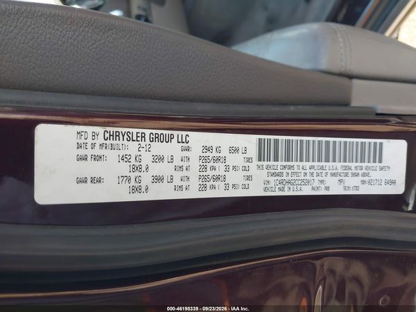 2012 DODGE DURANGO SXT — I9