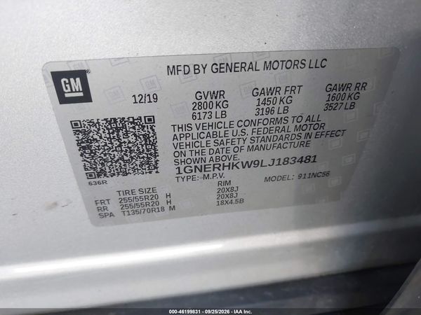 2020 CHEVROLET TRAVERSE FWD LT LEATHER — I9