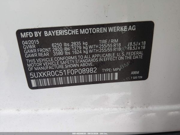 2015 BMW X5 XDRIVE35I — I9
