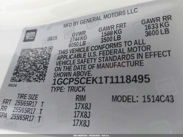 2026 CHEVROLET COLORADO LT, RWD — I9