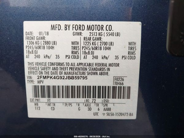2018 FORD EDGE SE — I9