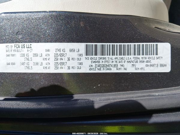 2017 DODGE GRAND CARAVAN SE — I9